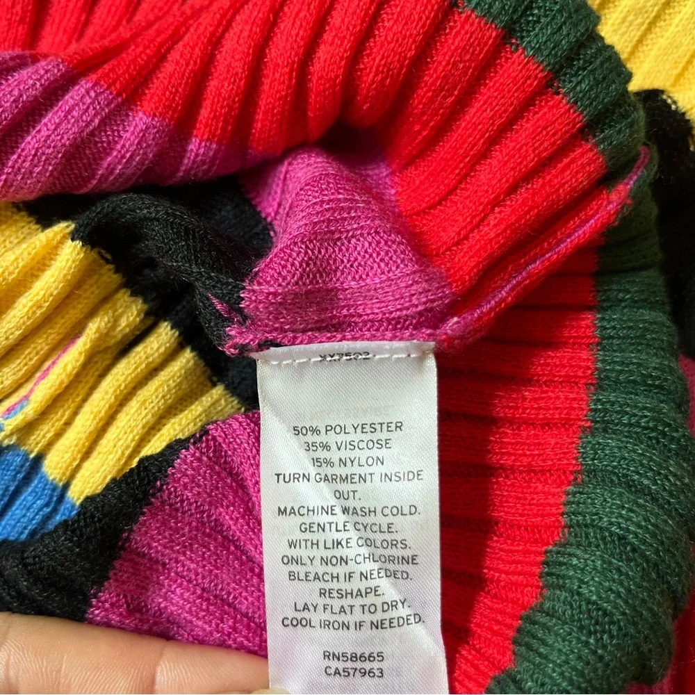 Kids Nordstrom Rainbow Stripe  Ribbed Sweater XL